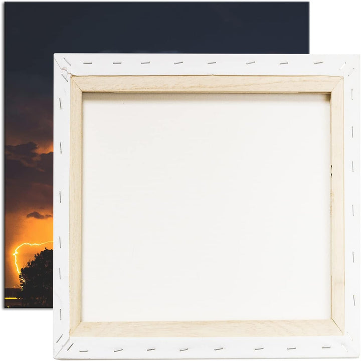 deyoli stürmische Blitze Format: 70x70 cm als Leinwandbild, Motiv fertig gerahmt auf Echtholzrahmen,