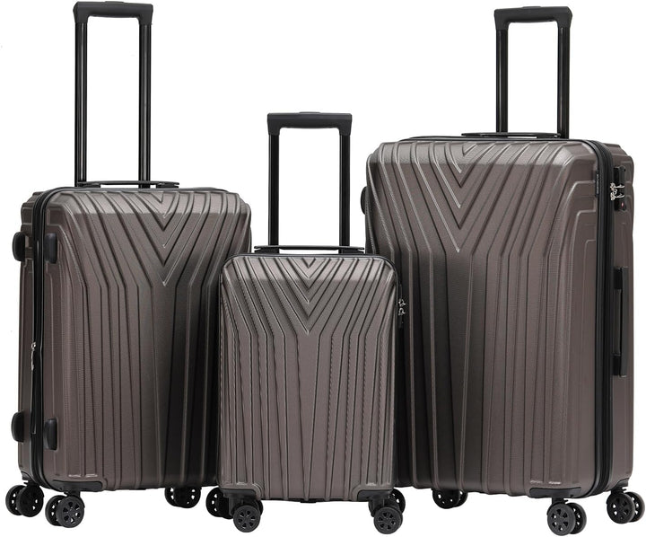 BEIBYE Kofferset Rollkoffer Koffer Hartschale,TSA Schloss, Zwillingsrollen, Erweiterung (Coffee, Set