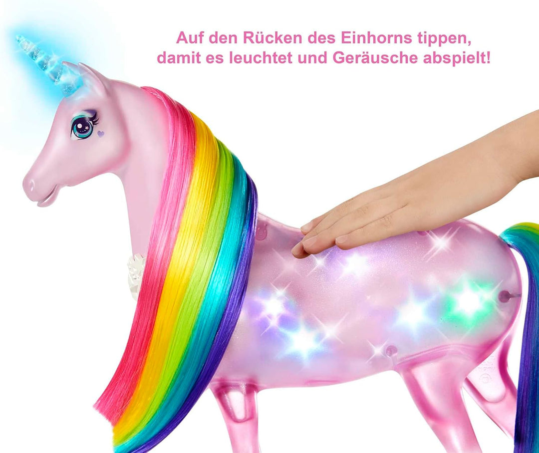 Barbie Dreamtopia Einhorn-Puppe, Barbie Dreamtopia Rainbow Magic Light Einhorn mit 25+ Licht, inkl.
