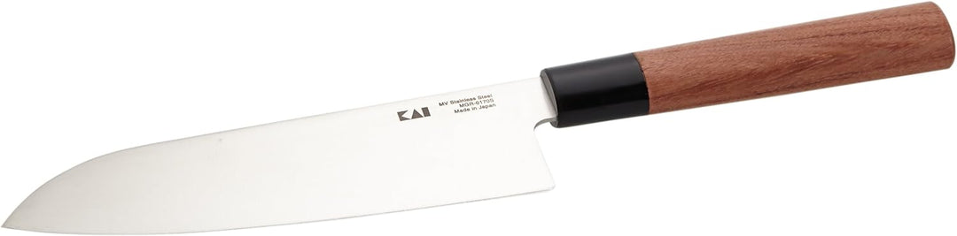 KAI Seki Magoroku Red Wood Griff Santoku-Messer mit red Wood Griff, Klinge 17,0 cm, MGR-0170S, Mehrf