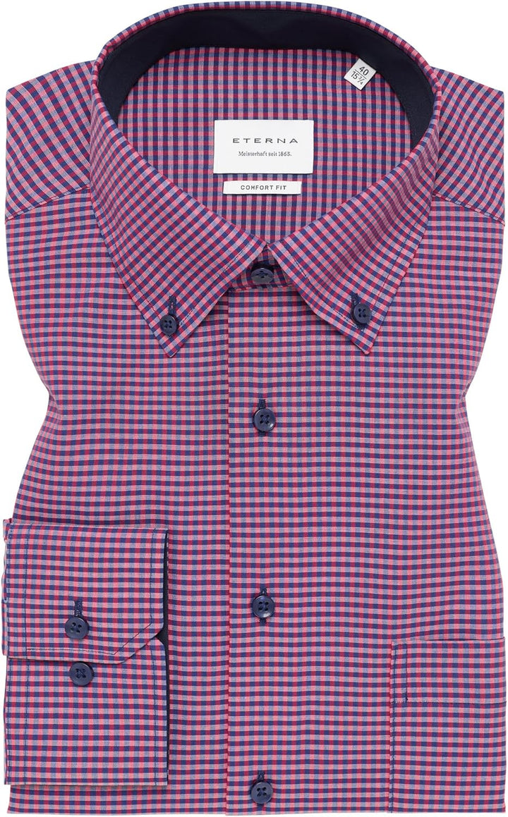 eterna Herren Popeline Hemd Comfort FIT 42 Kragen / 67 Ärmel Sunset Red, 42 Kragen / 67 Ärmel Sunset