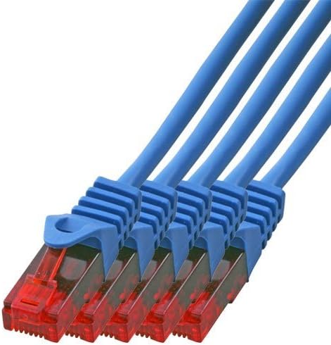 BIGtec - 5 Stück - 25m Gigabit Netzwerkkabel Patchkabel Ethernet LAN DSL Patch Kabel blau ( 2x RJ-45