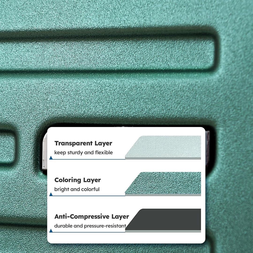 TydeCkare 20 Zoll Dunkelgrau Handgepäck Koffer mit Laptoptasche mit Frontöffnung, ABS+PC Leicht Hart