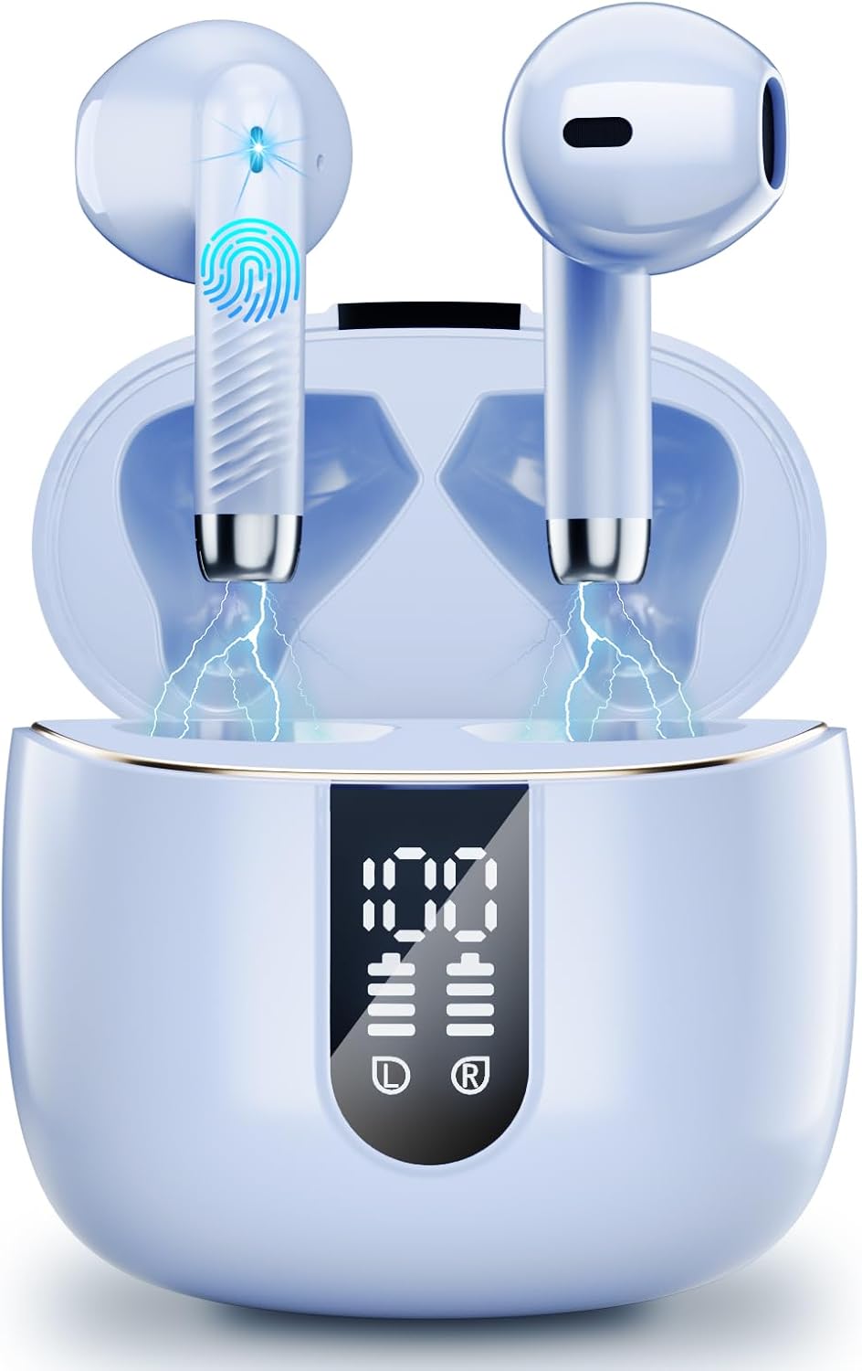 Bluetooth 5.3 Kopfhörer, In Ear Kopfhörer Kabellos mit 4 Mic, 48H Tiefer Bass Spielzeit Wireless Ear