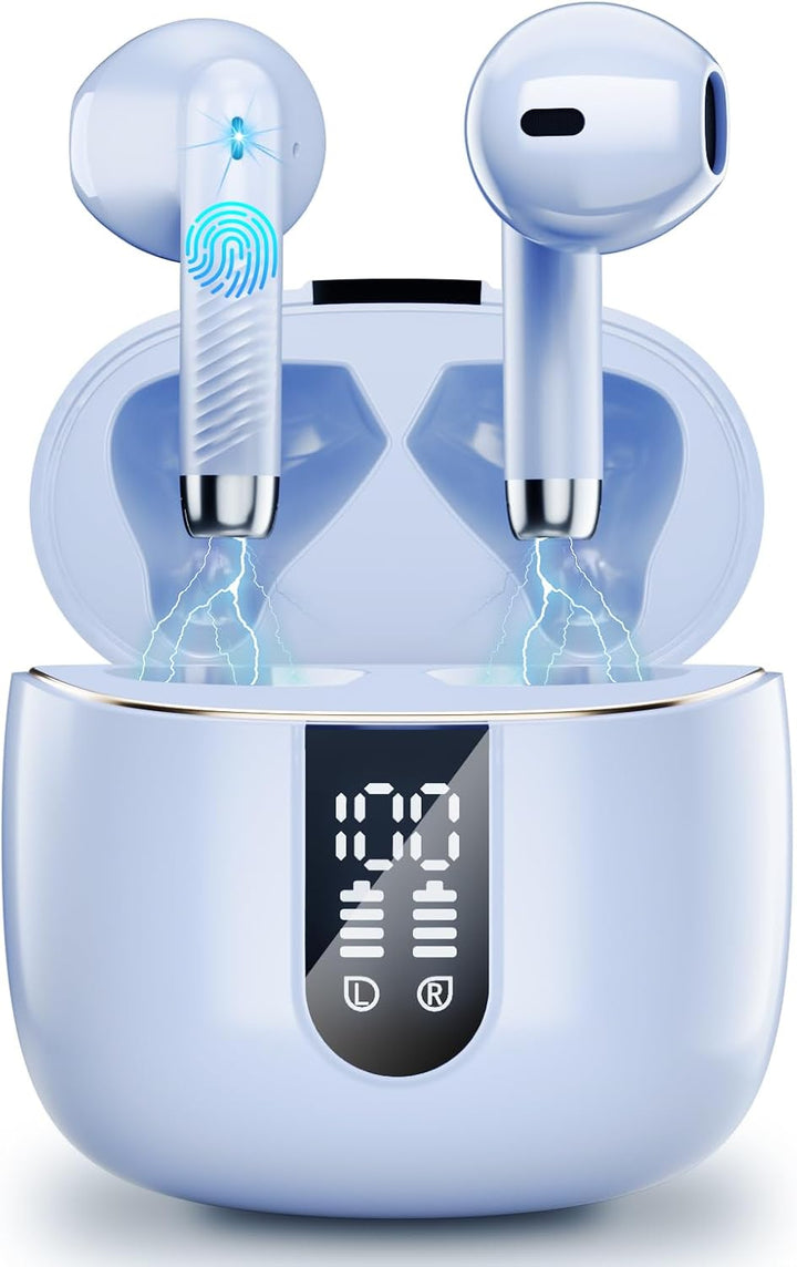 Bluetooth 5.3 Kopfhörer, In Ear Kopfhörer Kabellos mit 4 Mic, 48H Tiefer Bass Spielzeit Wireless Ear