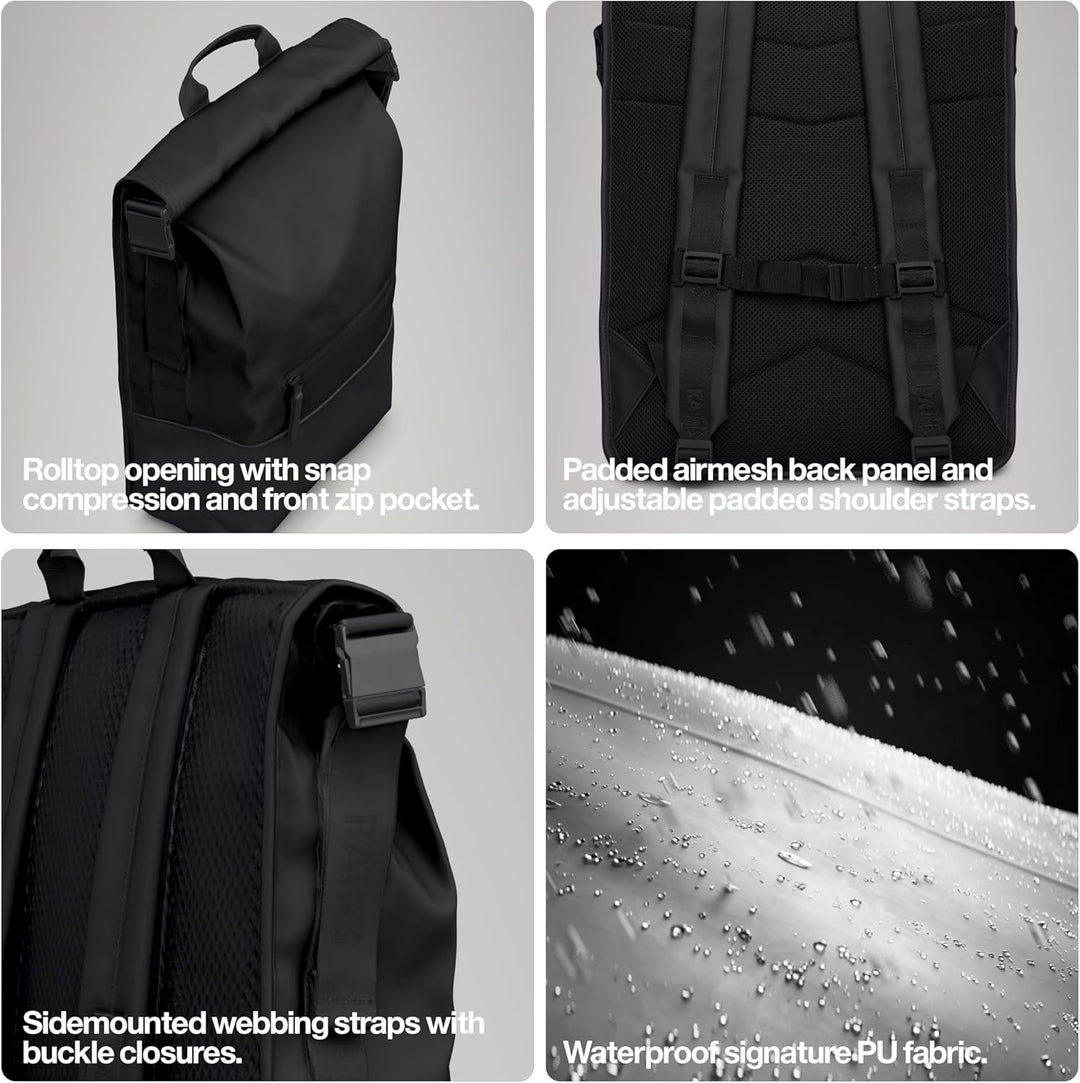 Trail Rolltop Backpack Black Rucksack