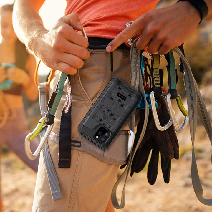 Beeasy für iPhone 14 Pro Max Wasserdicht Outdoor Hülle (6,7"), Stossfest Panzerhülle Militär 360 Gra