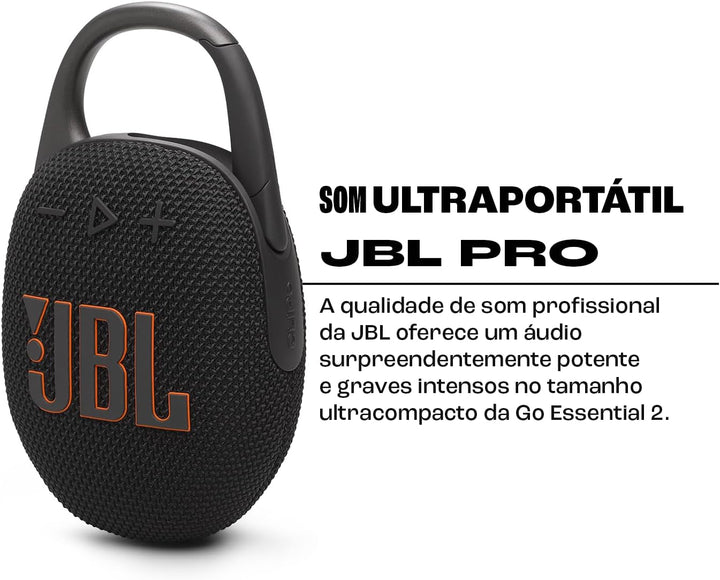 JBL Clip 5 in Black - Portable Bluetooth Speaker Box Pro Sound, Deep Bass and Playtime Boost Functio