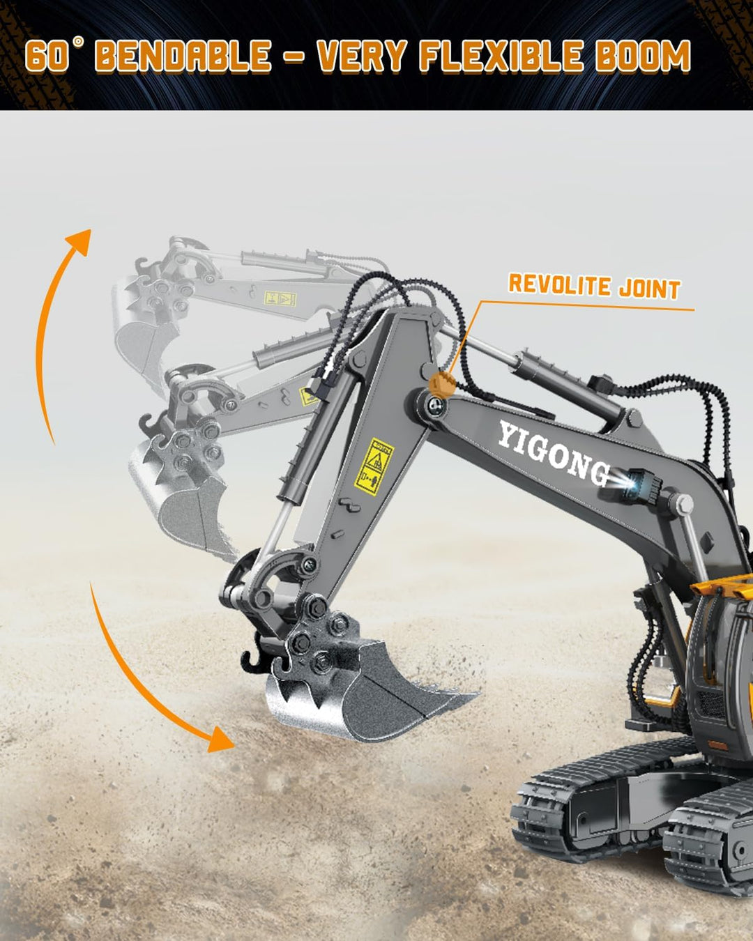 Trulloyoo Ferngesteuertes Auto ab 3 Jahre Bagger Spielzeug für Kinder Sand Fahrzeuge Metall Ferngest