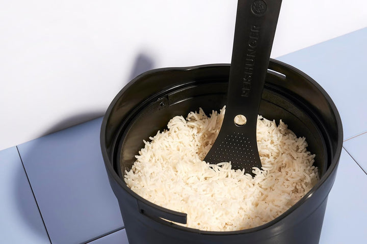 REISHUNGER Starter Set Mikrowellen Reiskocher (1,7 l) - schwarz - Für perfekt gegarten Reis in nur 1