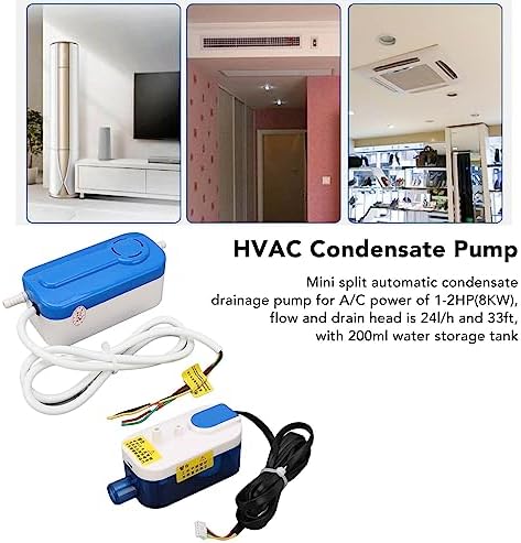 HVAC-Kondensatpumpe, 3 W Mini Split Automatische Kondensat-Entwässerungspumpe mit 200 Ml Wasserspeic