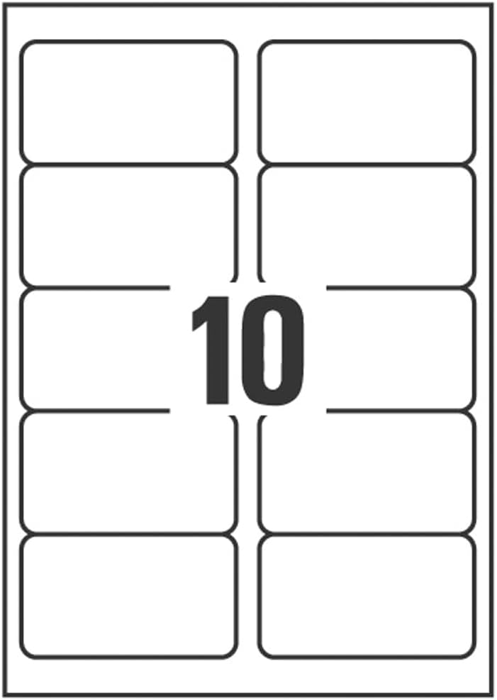 Avery L7992-25 Wetterfeste Versandetiketten (10 Stück pro Blatt, 99,1 x 57 mm) 250 Etiketten weiss