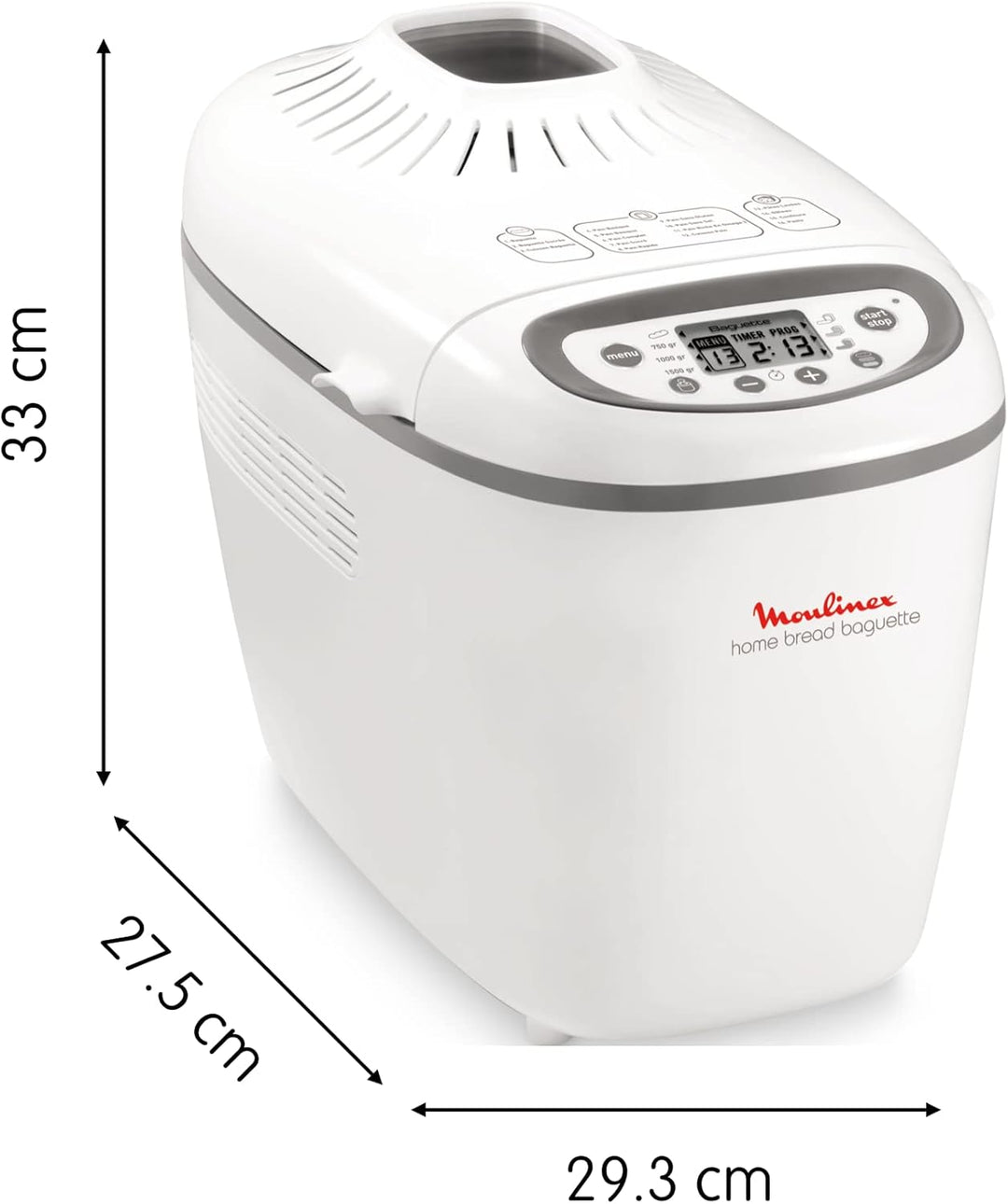 Moulinex OW6101 Home Bread Baguette Brotbackautomat | für bis zu 1,5 kg Brot | 16 Programme | hausge