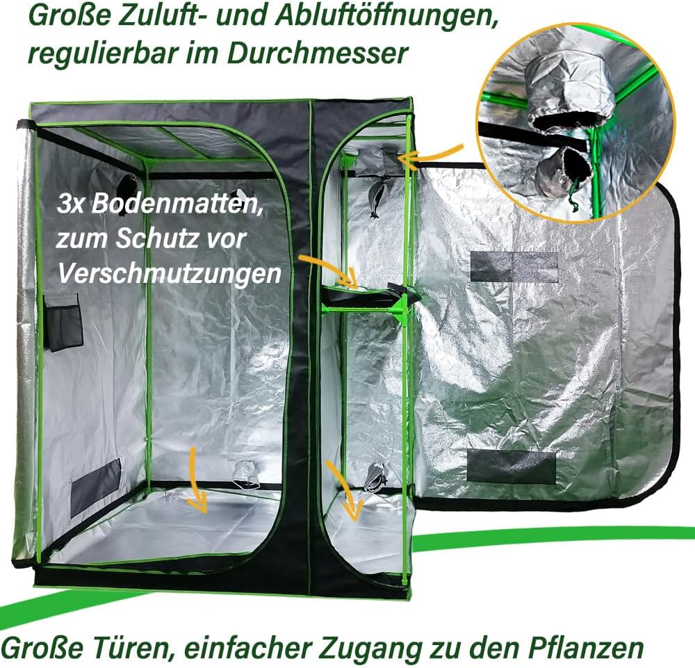 Grow Zelt für Pflanzen Zuchtzelt Gewächshaus Box Zuchtschrank Garten Anzucht Gemüse Kräuter Grow Sch