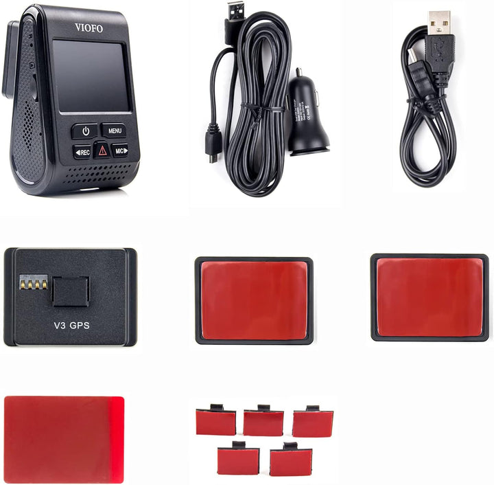 VIOFO A119 V3 Dashcam 2K 60fps mit GPS, 24 Std. Puffer Parkmodus Autokamera, Nur Frontscheibe 2560x1