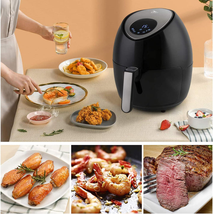 Heissluftfritteuse, Uten 4,5L Fritteuse Airfryer XL Aerofryer mit Digitalem Display, 7 Programms, To