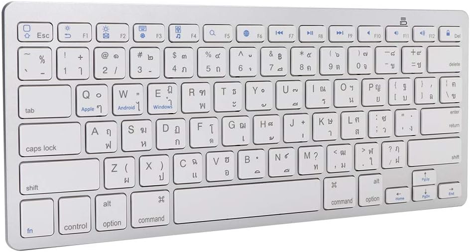 Dpofirs Tastatur in thailändischer Sprache, ultradünne drahtlose Bluetooth-Tastatur, multifunktional