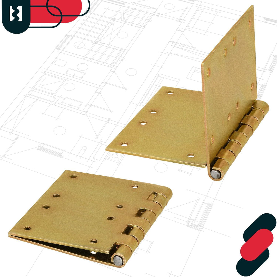 KOTARBAU® 10 Stück Türscharniere 100 mm x 150 mm Gerollt Verzinkt Gelb Kantige Scharniere Möbelband