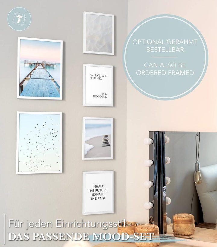 Papierschmiede® Mood Poster Set Zeitlos, Bilder OHNE Rahmen als Wanddeko, Wohnzimmer Deko Schlafzimm