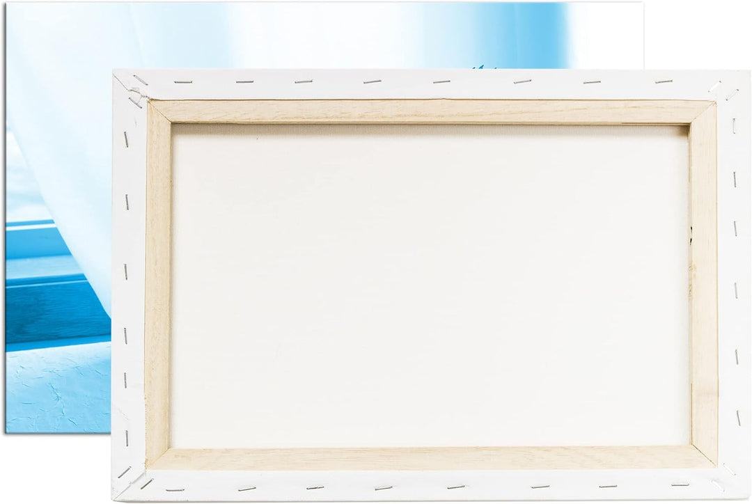 deyoli Stillleben einer weissen Vase Format 80x60 Effekt: Monocrome Blau als Leinwandbild, Motiv fer