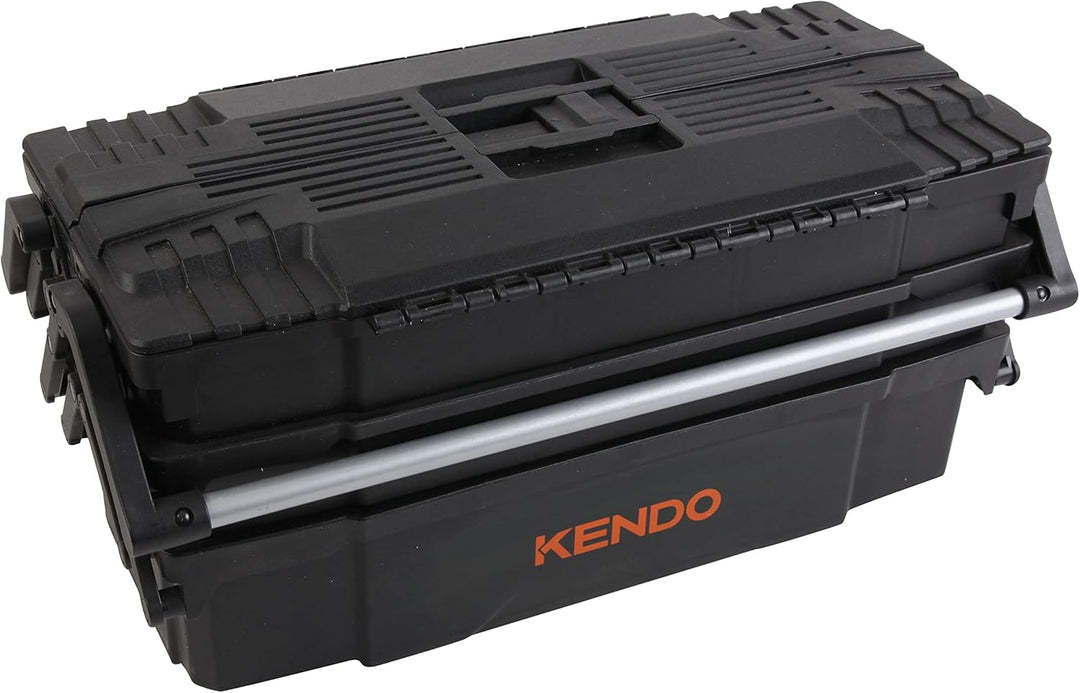 KENDO Werkzeugkasten leer Kunststoff - Leicht und extrem Robust - 46.5 x 23 x 21 cm - 4 aufklappbare