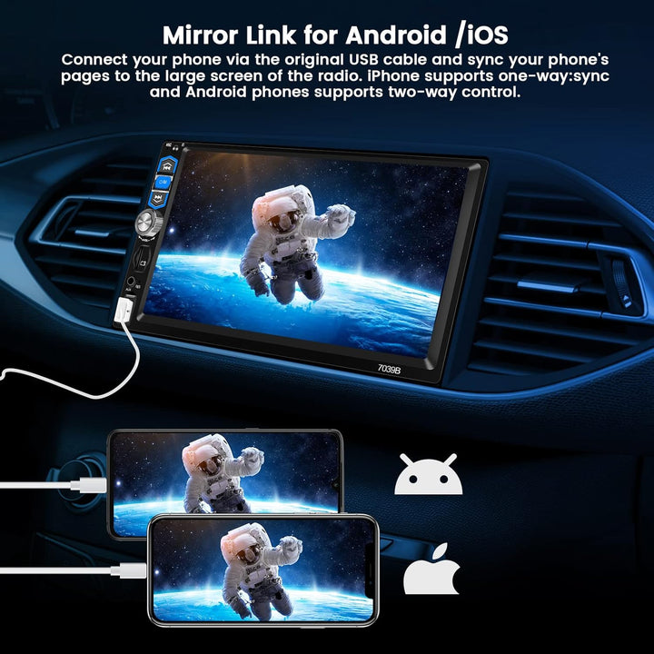 Hikity Autoradio Wireless CarPlay Android Auto 1 Din Radio mit Bildschirm 7 Zoll Touch Display Auto