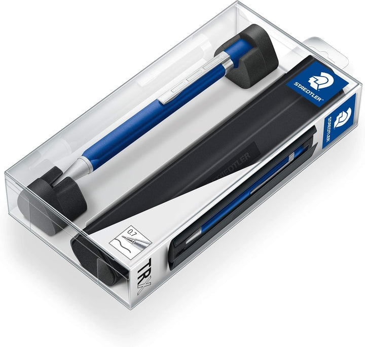 STAEDTLER TRX 766TRX3 07ST Drehbleistift (ergonomische Dreikantform, matte samtweiche Aluminium-Ober