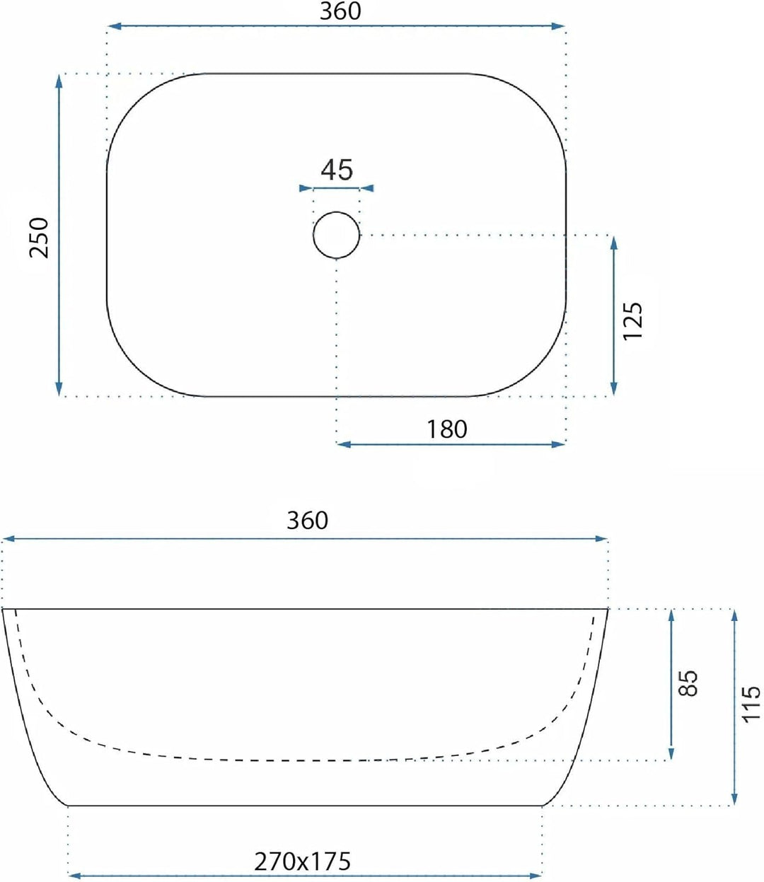 Rea Aufsatzwaschbecken Belinda mini stone matt Waschtisch Handwaschbecken Waschschale Waschbecken fü