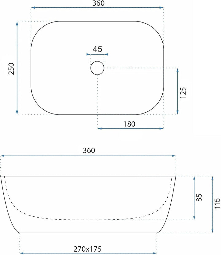 Rea Aufsatzwaschbecken Belinda mini stone matt Waschtisch Handwaschbecken Waschschale Waschbecken fü