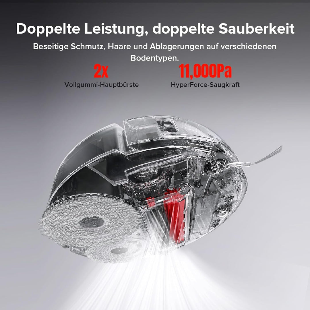 roborock Qrevo Slim Saugroboter mit Wischfunktion – 8,2 cm Ultra-Slim Design, StarSight™ 3D ToF Navi