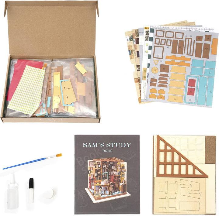 Rolife Miniatur Puppenhaus Kit DIY Holz Bibliothek Haus Modell für Mädchen und Jungen Kinder 14 15 1