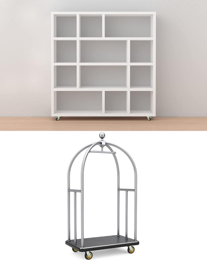 QWORK 4 Stück 150mm schwerlastrollen - bis 250 kg pro rolle - stossdämpfung lenkrollen für möbeltran