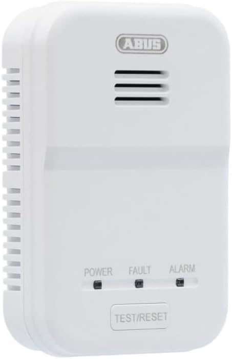 ABUS Gasmelder GWM100ME für Gasthermen - Erdgas (Methan) / Stadtgas - Alarmlautstärke 85 dB -  weiss