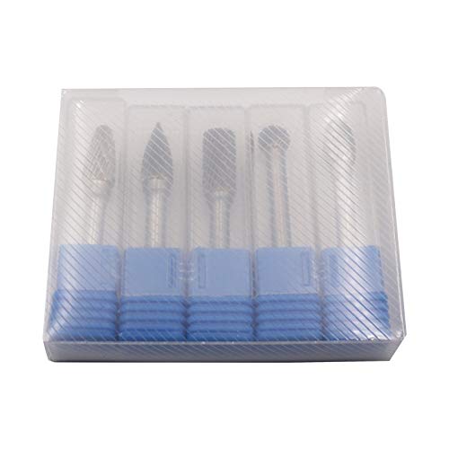 DingGreat 5 Teilig Raspel Set Hartmetall Frässtift Rotary Burr, 6 mm Schaft 10mm Kopfdurchmesser Boh