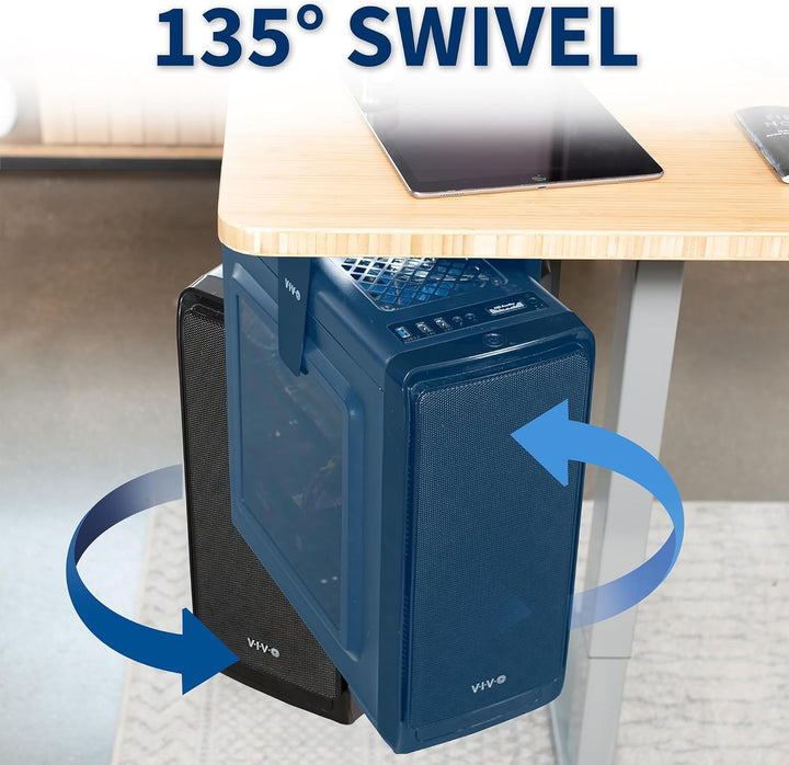 VIVO MOUNT-PC01 Verstellbare PC-Halterung für Schreibtisch und Wand, Computergehäuse-Halterung mit D
