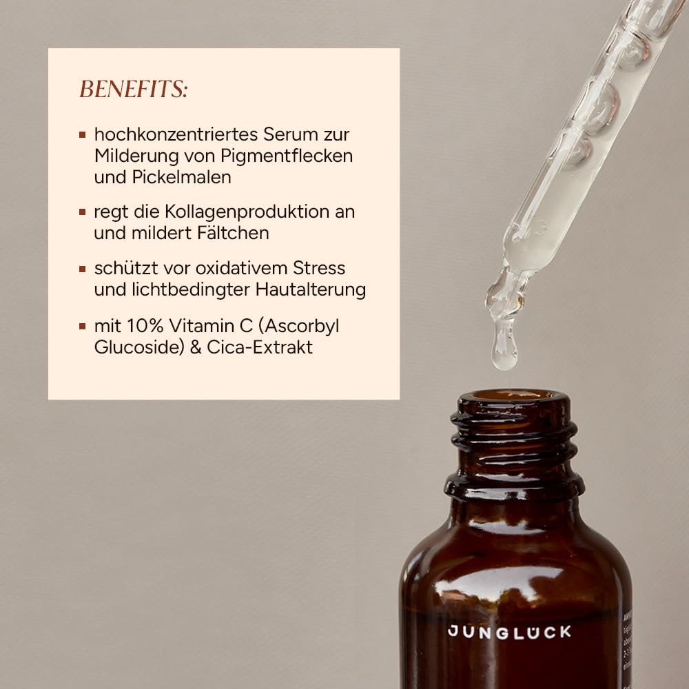 JUNGLÜCK Vitamin C Serum intensiv | Schenkt dir einen strahlenden und gleichmässigen Teint Braun, Br