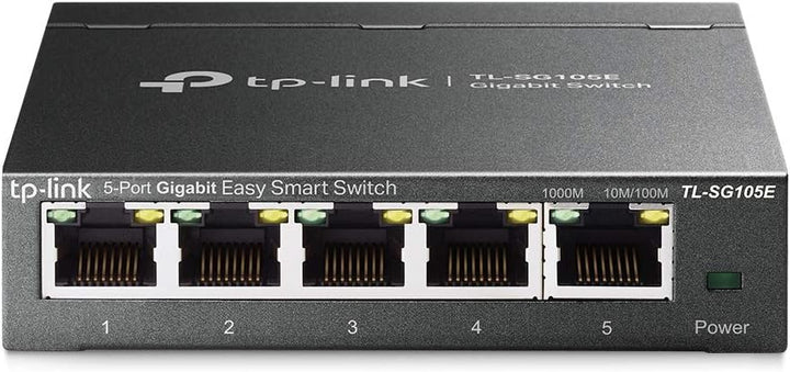 TP-Link TL-SG105E 5-Ports Gigabit Easy Smart Managed Netzwerk Switch mit TL-SG1005P 5-Port Gigabit L