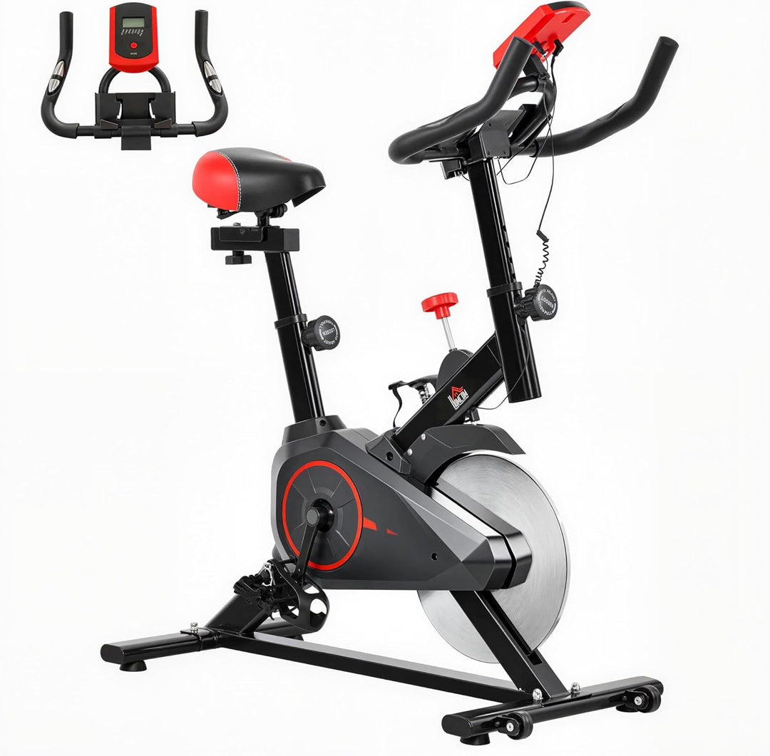 HOMCOM Indoor Cycling Bike Trainer Home Gym Fahrradtrainer Fitnessfahrrad 85 x 46 x 114