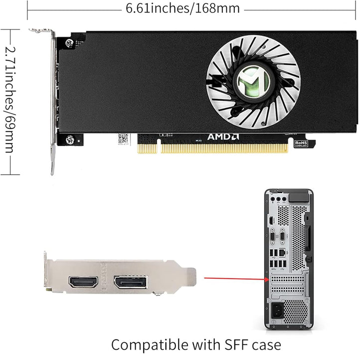 MAXSUN Grafikkarte AMD Radeon RX 550 4GB GDDR5 ITX Computer PC Gaming Video Graphics Card GPU HDPC L