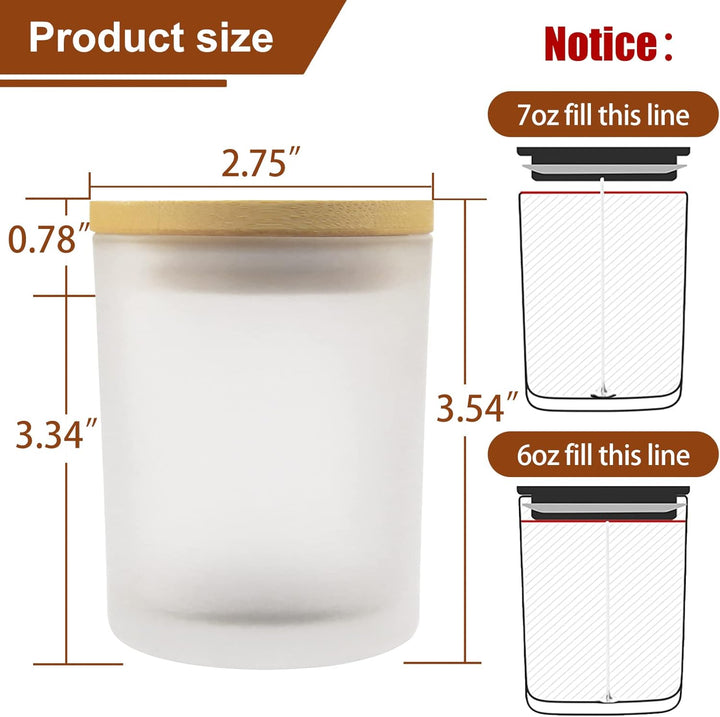 CONNOO 15 Stück 200 ml Milch Glas-Kerzengläser für die Herstellung von Kerzen mit luftdichten Bambus