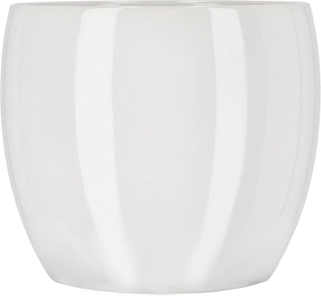 KOTARBAU® 2er Set Keramik-Blumentopf Übertopf für Blumen Pflanzen ⌀ 10 cm ⌀ 13 cm Weiss ⌀ 10 Cm + ⌀