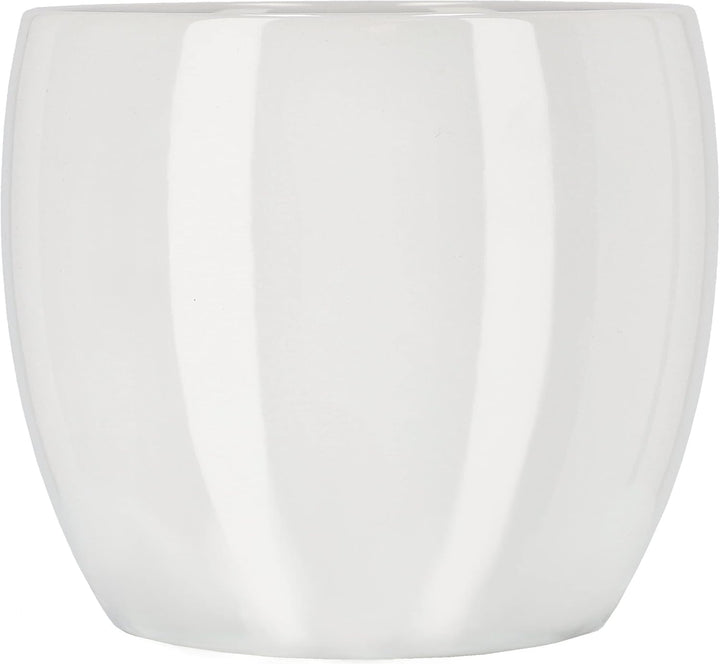 KOTARBAU® 2er Set Keramik-Blumentopf Übertopf für Blumen Pflanzen ⌀ 10 cm ⌀ 13 cm Weiss ⌀ 10 Cm + ⌀