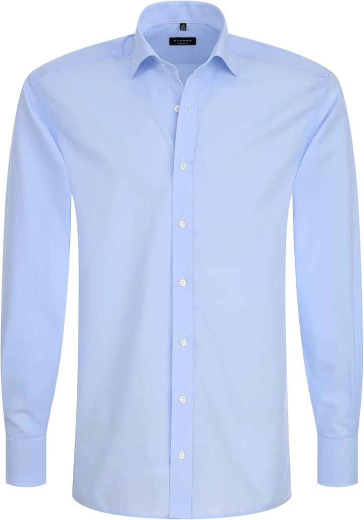 eterna Herren unifarbenes Popeline-Hemd MODERN FIT 45 Hellblau, 45 Hellblau
