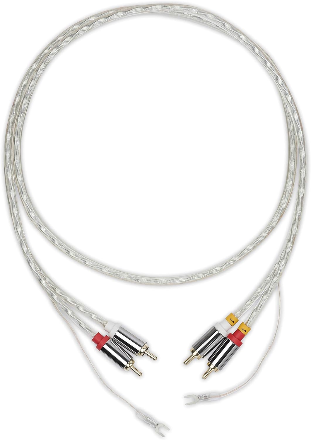 Pro-Ject Connect-it RCA-E, Hochreines Phonokabel NF Kabel mit Masseleitung für Plattenspieler - 1,23