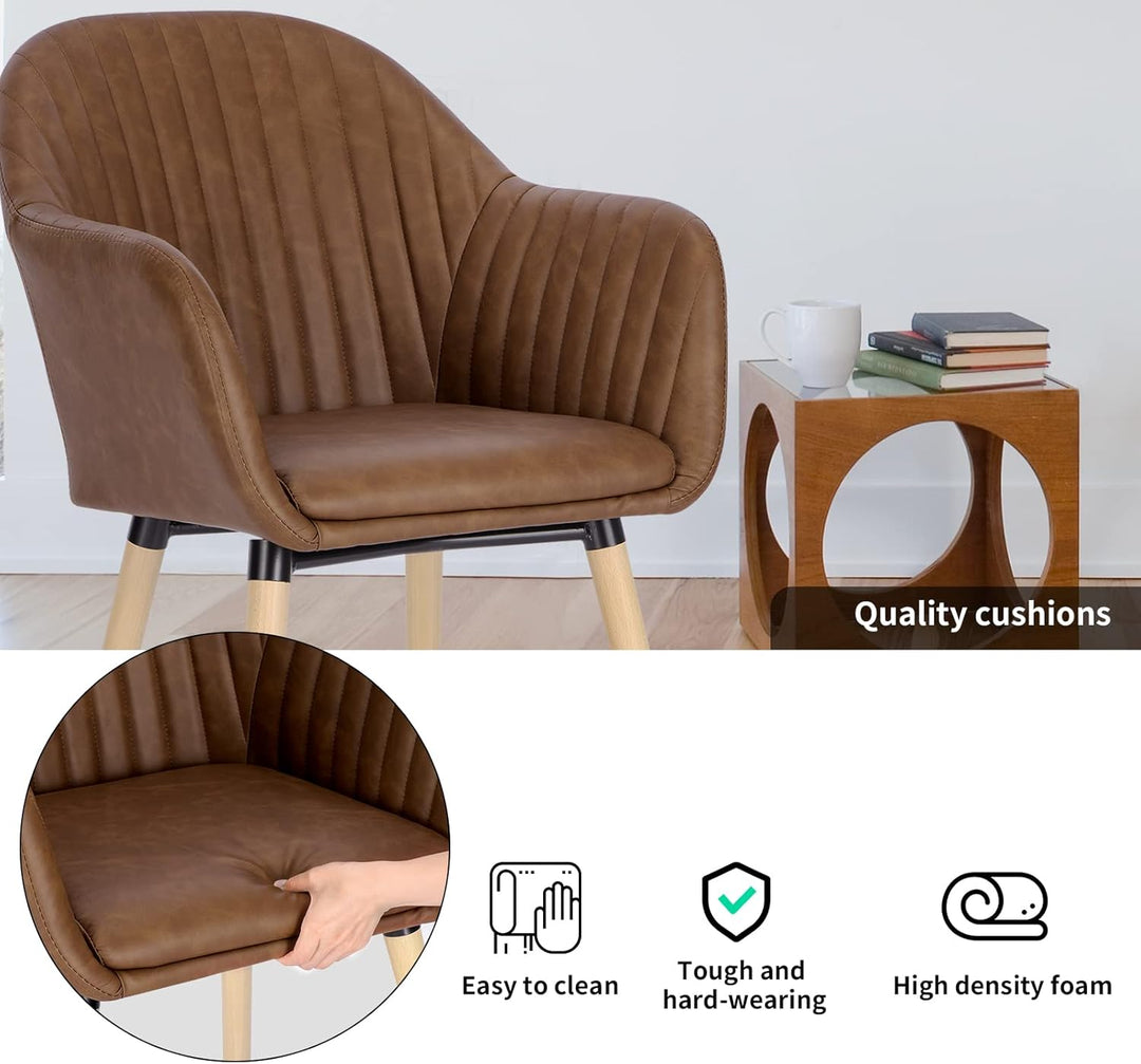 WOLTU Esszimmerstühle BH336br-2 2er Set Küchenstuhl Wohnzimmerstuhl Polsterstuhl Design Stuhl mit Ar