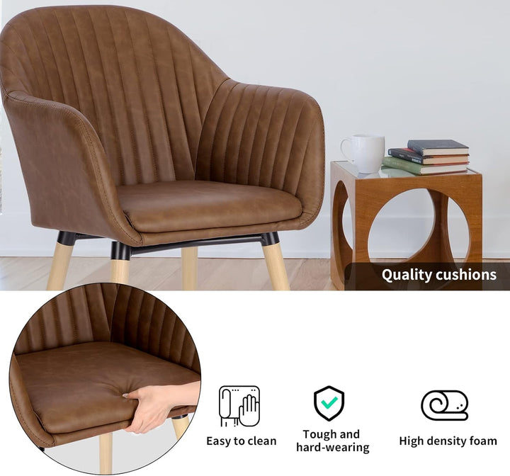 WOLTU 1x Esszimmerstühle Küchenstuhl Polsterstuhl Wohnzimmerstuhl Design Stuhl mit Armlehne Kunstled