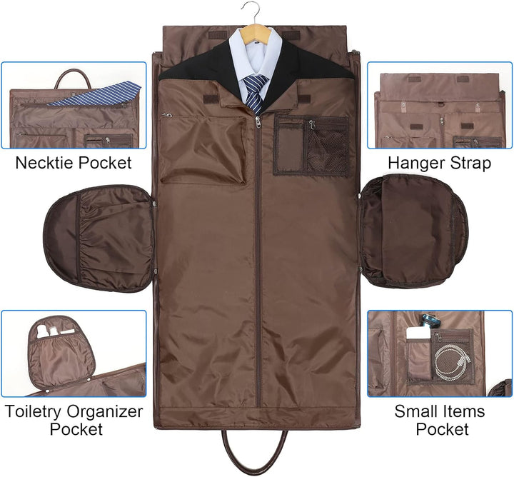 Modoker Wandelbarer Kleidersack aus Leder, Handgepäck für die Reise, wasserdichter Kleidersack, Gesc