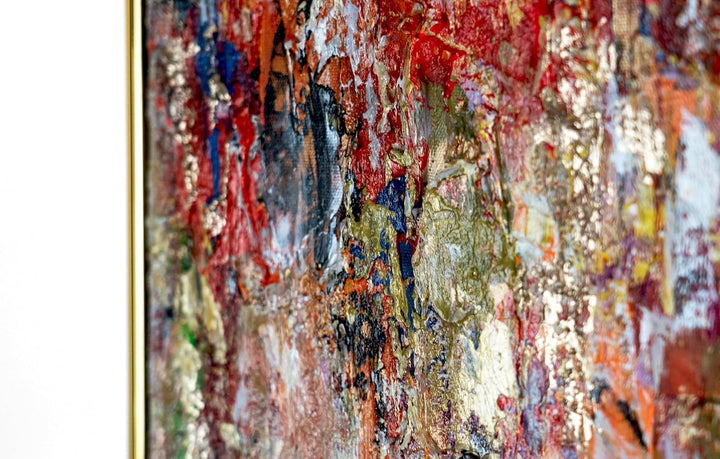 YS-Art XXL Abstrakt Acryl Gemälde auf Leinwand mit Rahmen heller Horizont handgemalte Wandbilder Woh