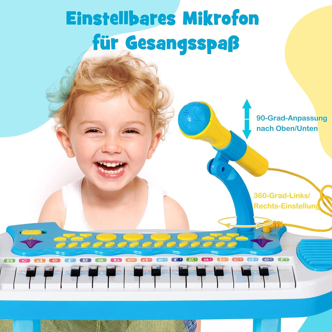 COSTWAY Kinder-Keyboard mit 31 Tasten, tragbares Musikinstrument mit Mehreren Sounds & Lichteffekten