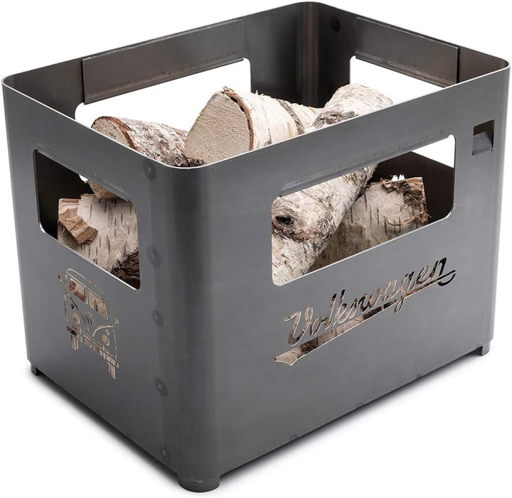 BRISA VW Collection - Volkswagen Feuer-Korb-Grill-Schale aus Cortenstahl in Getränkekistenform Multi